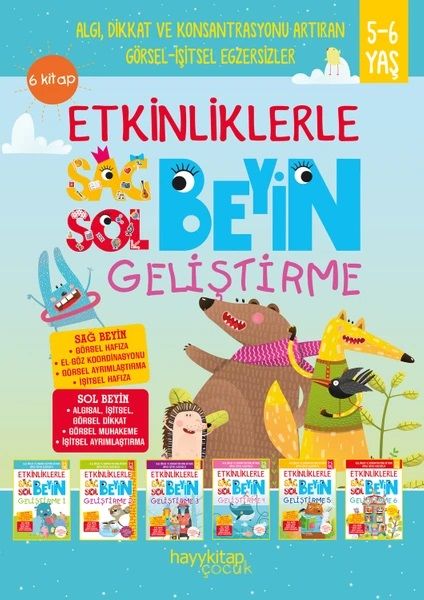 Hayykitap Etkinliklerle Sağ Beyin Sol Beyin Geliştirme (5-6 Yaş) 6’Lı Set - Canan Öztürk